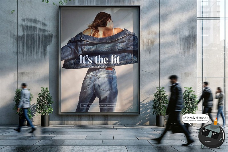 户外街拍街头广告牌灯箱海报招贴导视效果图展示样机PSD模板素材-设计猿