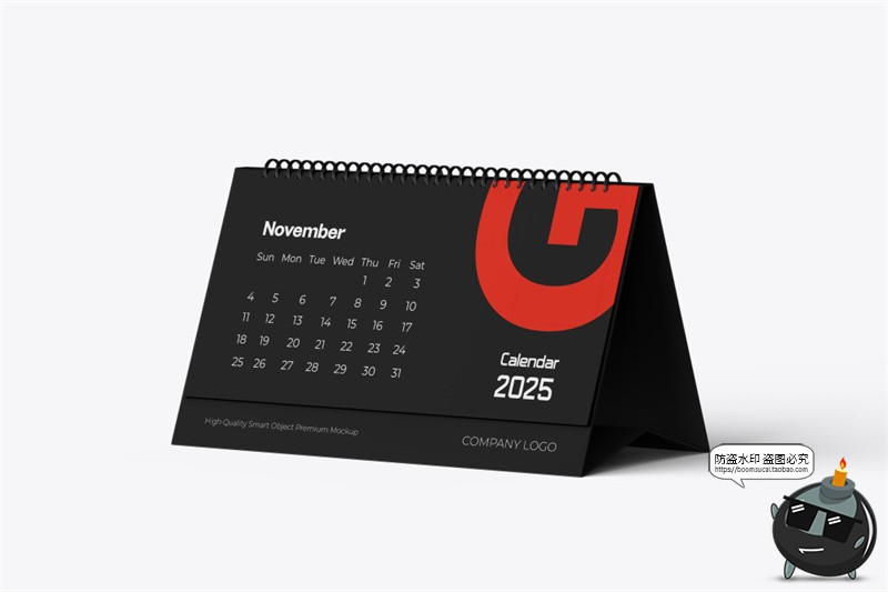 图片[1]-公司办公室文创桌历台历桌面日历效果展示贴图样机PSD模板PS素材-设计猿