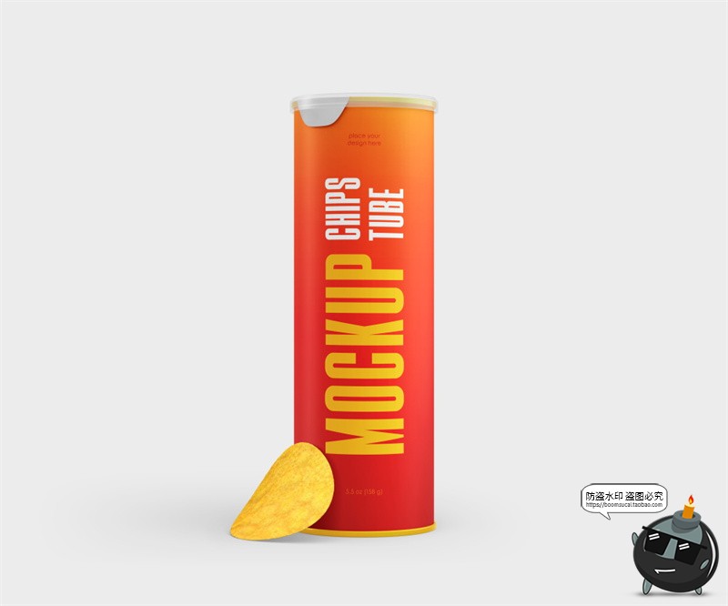 图片[2]-薯片密封罐食品包装零食模型品牌logo标识贴图样机psd模板ps素材-设计猿