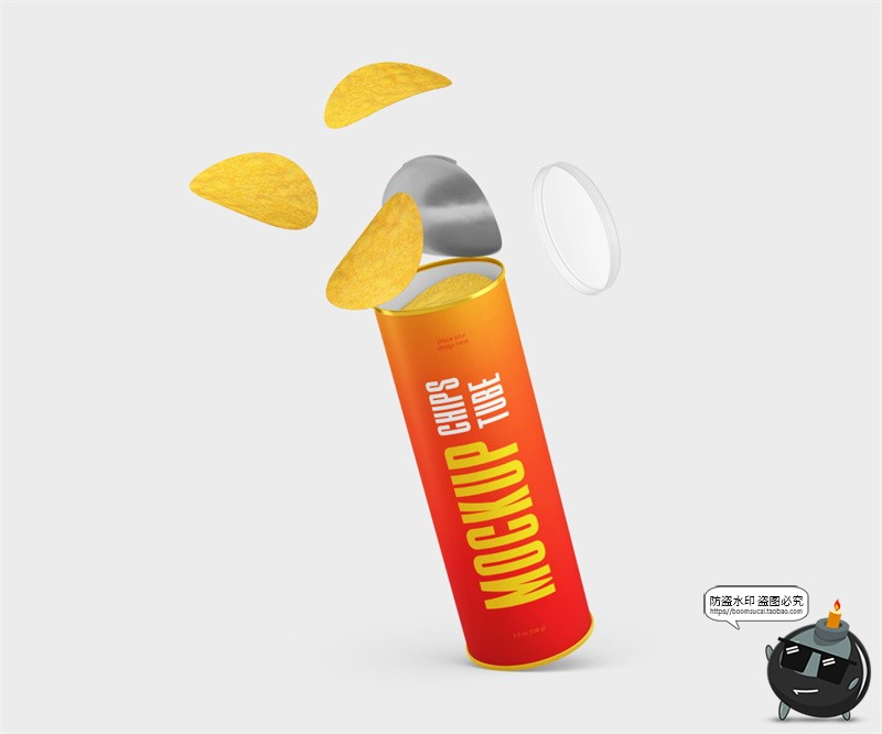 图片[3]-薯片密封罐食品包装零食模型品牌logo标识贴图样机psd模板ps素材-设计猿