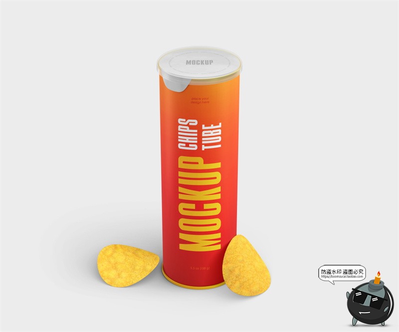 图片[4]-薯片密封罐食品包装零食模型品牌logo标识贴图样机psd模板ps素材-设计猿