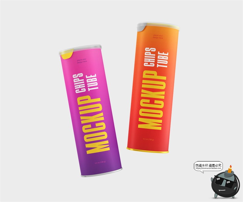 图片[5]-薯片密封罐食品包装零食模型品牌logo标识贴图样机psd模板ps素材-设计猿