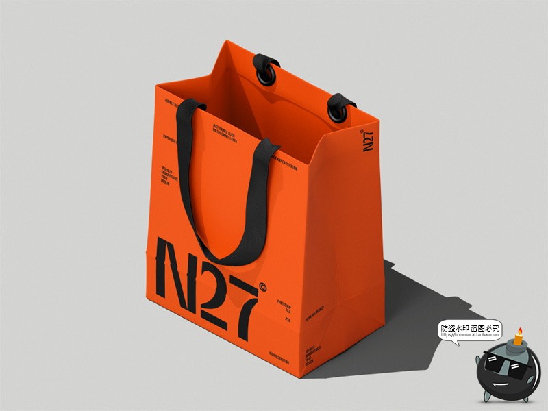 图片[4]-服装店手提纸袋购物袋拎袋礼品袋包装效果图展示样机PSD模板素材-设计猿