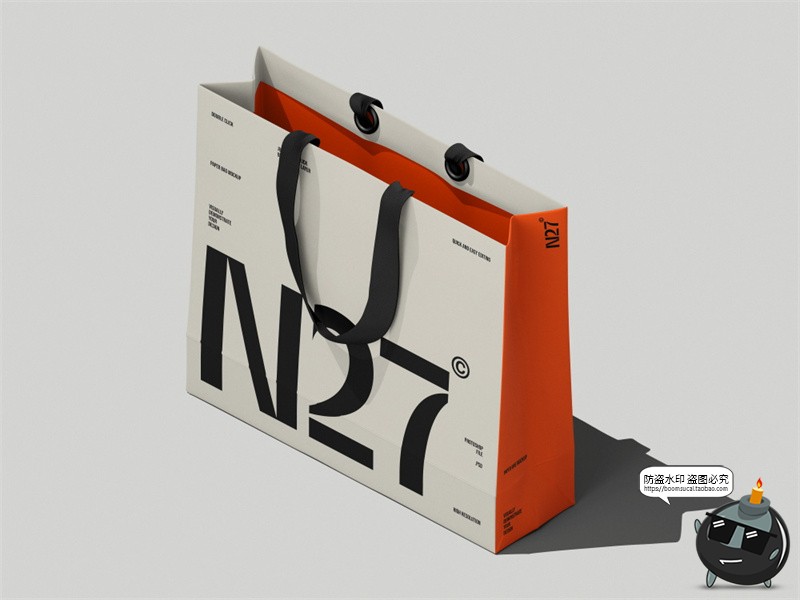 图片[6]-服装店手提纸袋购物袋拎袋礼品袋包装效果图展示样机PSD模板素材-设计猿