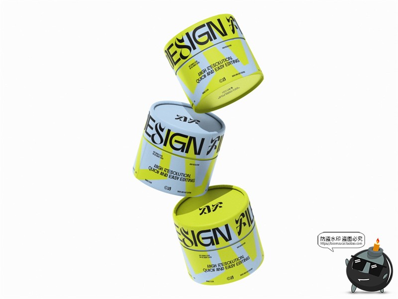 图片[3]-圆筒纸管茶叶罐文创礼品礼盒产品包装效果图展示样机PSD模板素材-设计猿