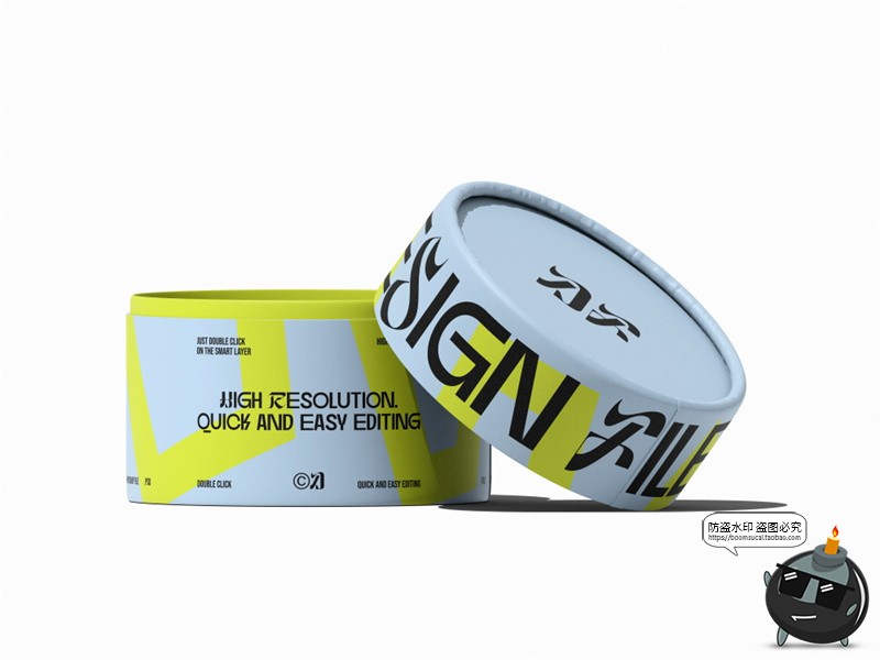 图片[5]-圆筒纸管茶叶罐文创礼品礼盒产品包装效果图展示样机PSD模板素材-设计猿