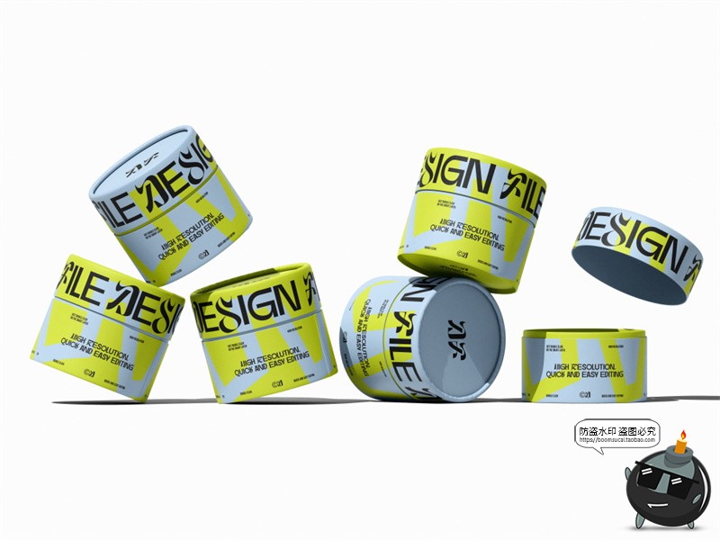 图片[10]-圆筒纸管茶叶罐文创礼品礼盒产品包装效果图展示样机PSD模板素材-设计猿