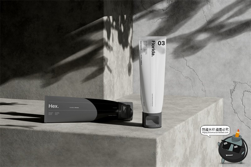 图片[4]-护手霜乳液面霜护肤品水泥工业风包装效果图展示样机PSD模板素材-设计猿