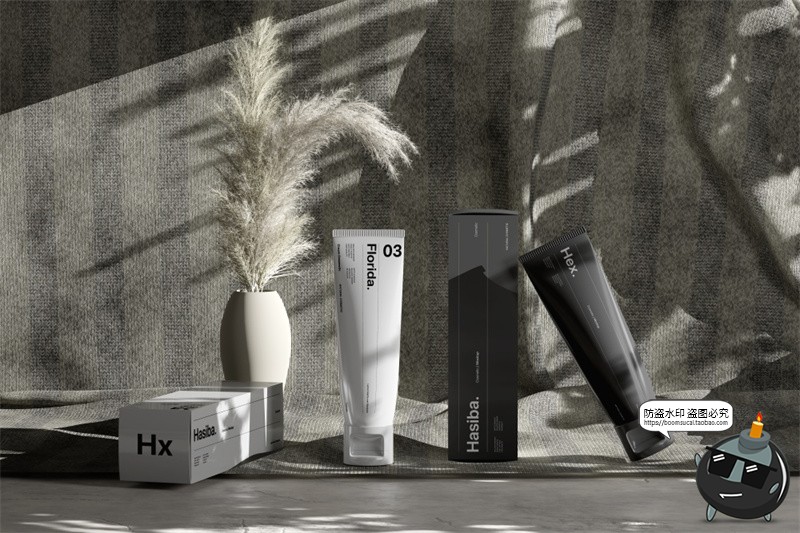 图片[6]-护手霜乳液面霜护肤品水泥工业风包装效果图展示样机PSD模板素材-设计猿