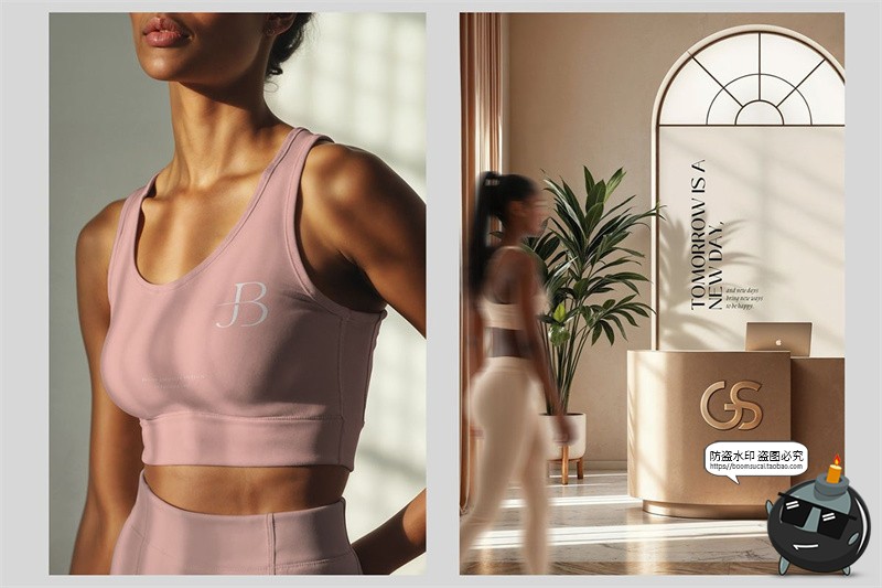 图片[12]-女性瑜伽运动训练健身品牌VI应用作品展示效果图样机PSD模板素材-设计猿