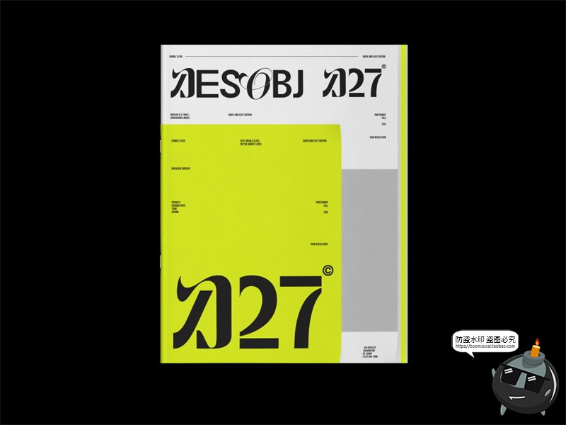 图片[6]-创意杂志画册品牌手册封面内页作品展示效果图样机PSD模板ps素材-设计猿