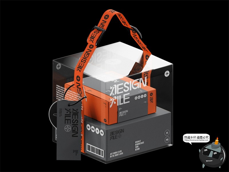 图片[5]-机能潮牌文创潮流时尚周边礼盒组合包装展示效果样机PSD模板素材-设计猿