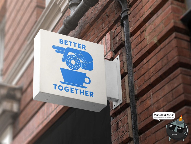 图片[2]-户外街头店铺灯箱店招标牌广告牌logo效果图展示样机PSD模板素材-设计猿