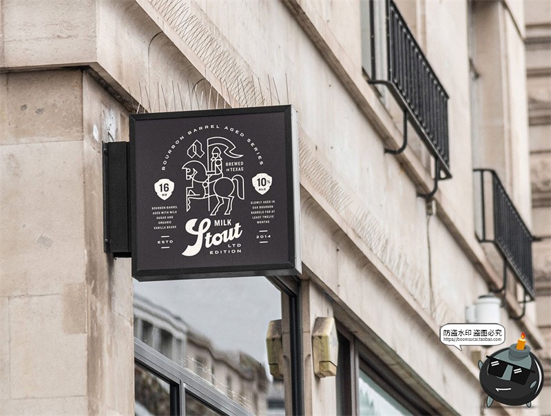 图片[22]-户外街头店铺灯箱店招标牌广告牌logo效果图展示样机PSD模板素材-设计猿