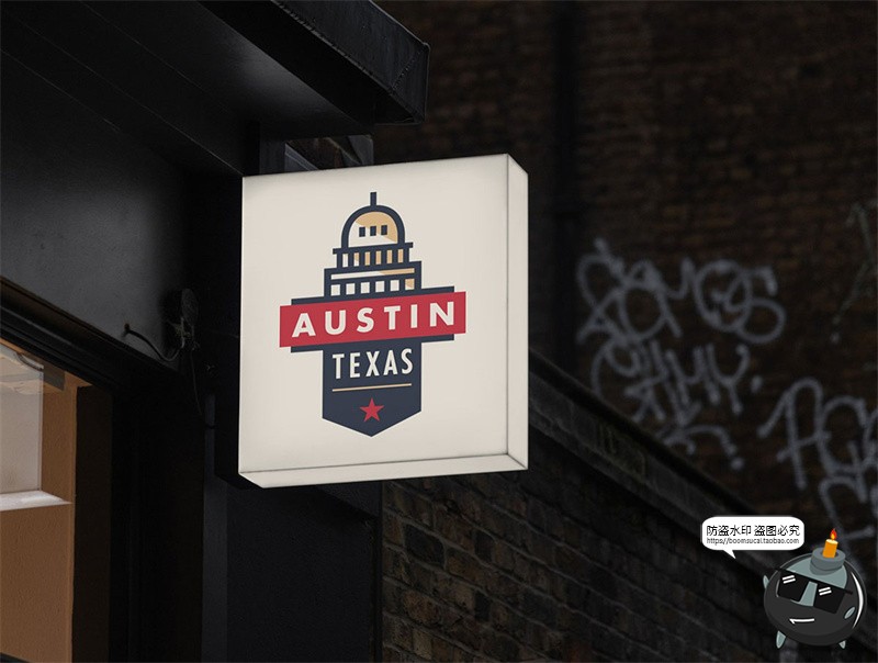 图片[30]-户外街头店铺灯箱店招标牌广告牌logo效果图展示样机PSD模板素材-设计猿