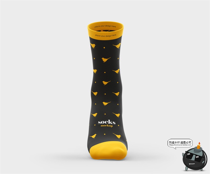 图片[2]-时尚运动长袜棉袜子模型品牌logo标识贴图展示psd模板样机ps素材-设计猿