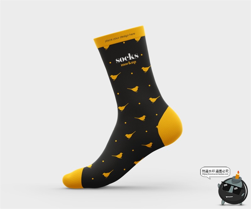 图片[3]-时尚运动长袜棉袜子模型品牌logo标识贴图展示psd模板样机ps素材-设计猿