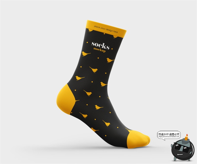 图片[5]-时尚运动长袜棉袜子模型品牌logo标识贴图展示psd模板样机ps素材-设计猿