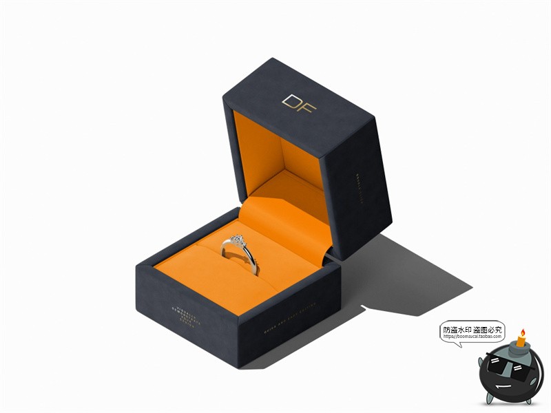 图片[3]-珠宝钻戒求婚戒指正方形首饰盒包装展示效果图样机PSD模板ps素材-设计猿