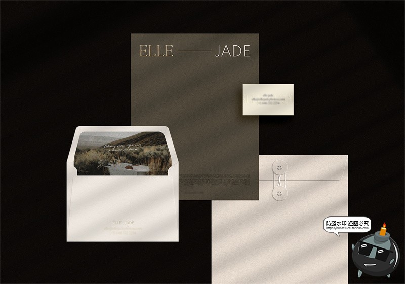 图片[8]-光影信封信纸名片贺卡明信片作品展示效果图贴图样机PSD模板素材-设计猿