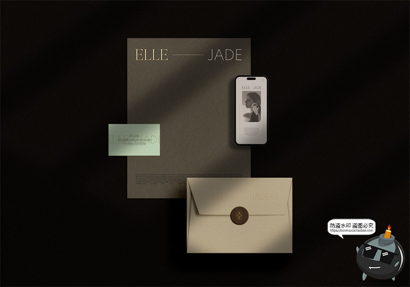 图片[9]-光影信封信纸名片贺卡明信片作品展示效果图贴图样机PSD模板素材-设计猿
