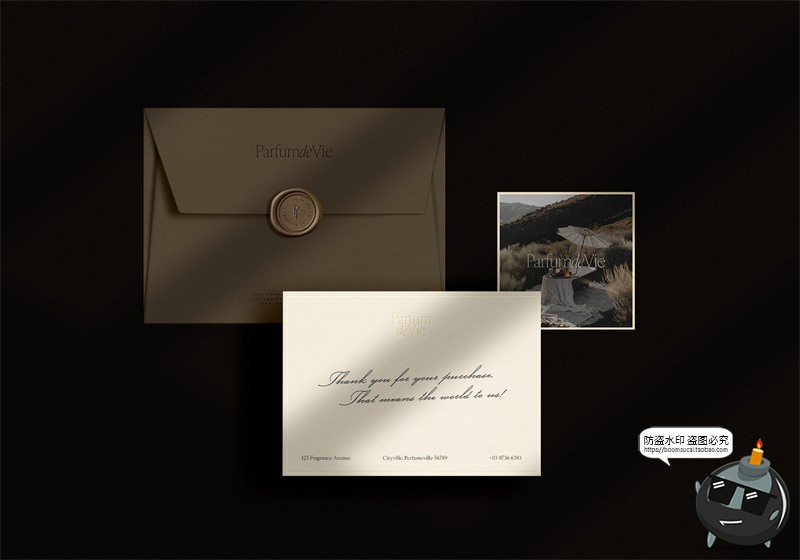 图片[12]-光影信封信纸名片贺卡明信片作品展示效果图贴图样机PSD模板素材-设计猿
