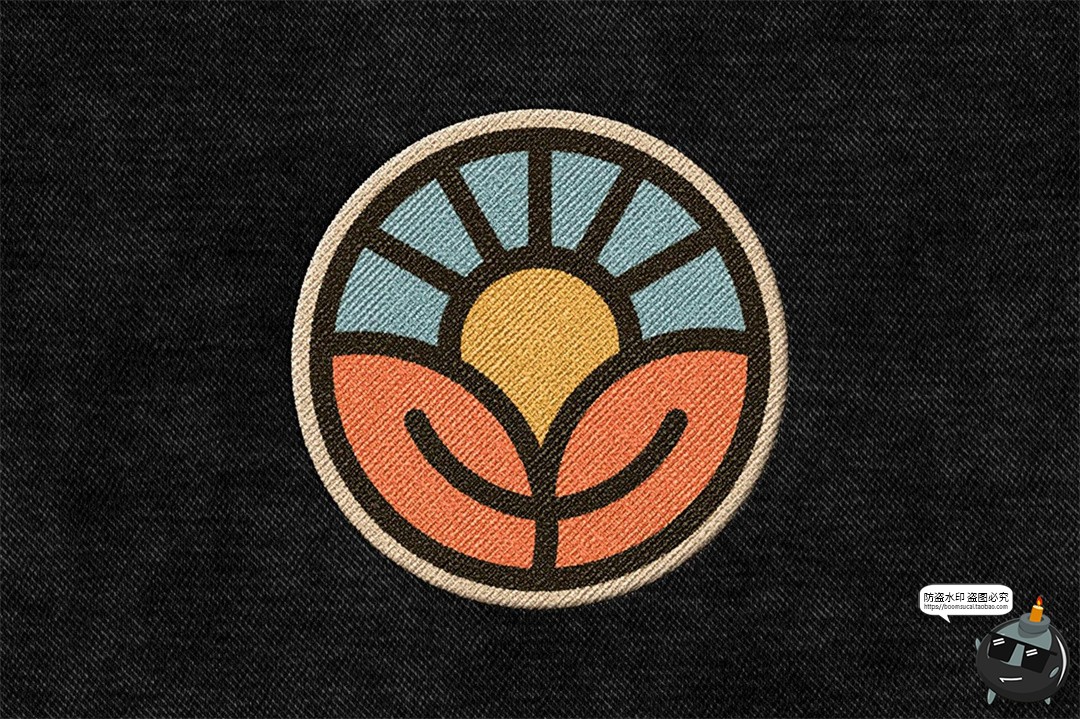 图片[3]-服装织物刺绣补丁自定义形状织唛布贴logo图案贴图PSD样机ps素材-设计猿