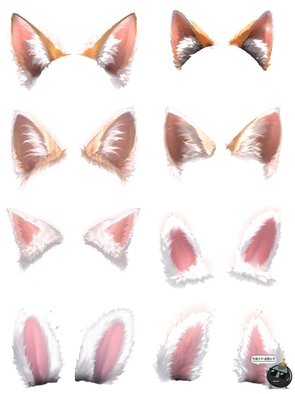 毛绒动物兔子猫狗兽宠物耳朵cos照片美工合成特效免抠PNG图片素材-设计猿