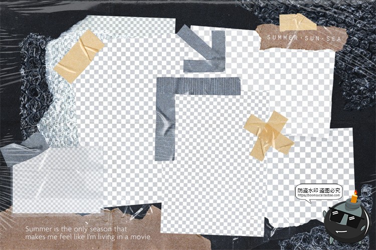 图片[16]-潮流撕纸照片相框情绪板旅游日记手账拼贴画剪切相簿PSD样机素材-设计猿