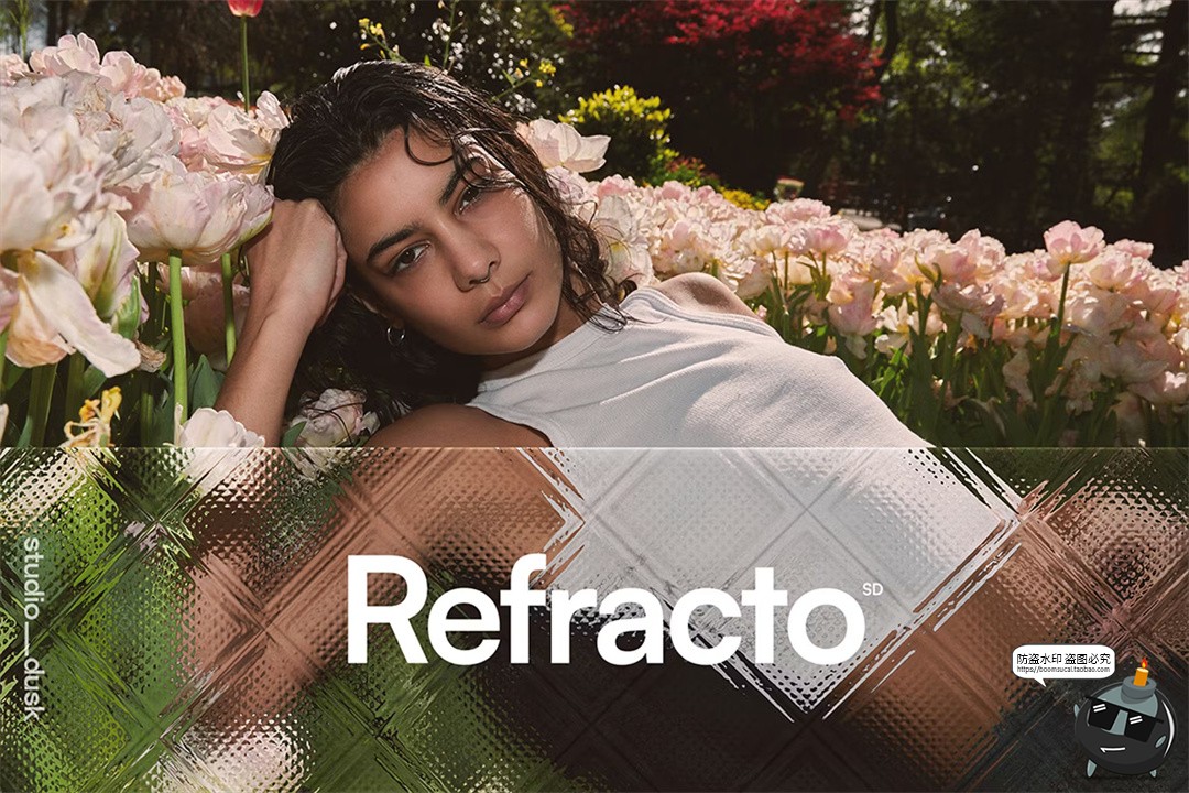 图片[1]-磨砂玻璃压花图案花纹效果样机滤镜叠加合成后期特效PSD模板素材-设计猿