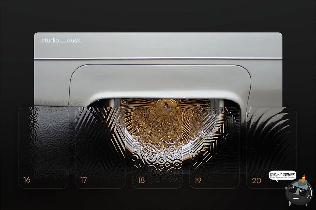 图片[5]-磨砂玻璃压花图案花纹效果样机滤镜叠加合成后期特效PSD模板素材-设计猿