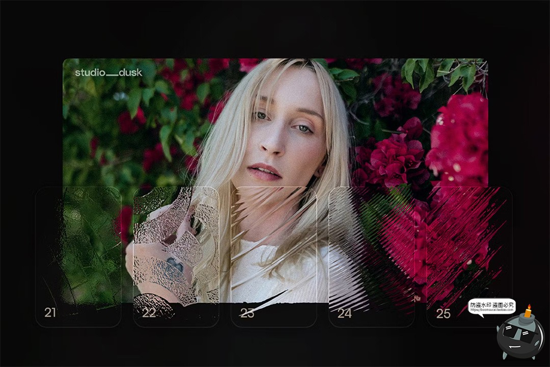 图片[6]-磨砂玻璃压花图案花纹效果样机滤镜叠加合成后期特效PSD模板素材-设计猿