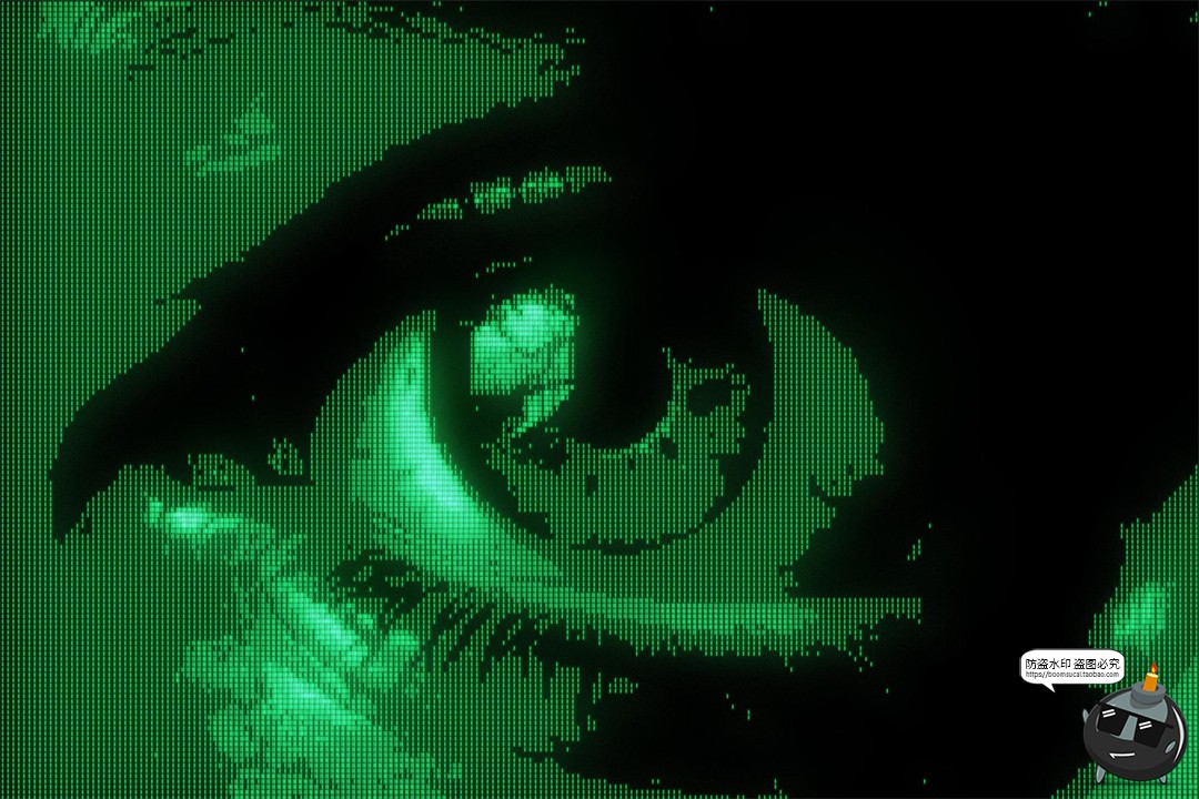 图片[6]-复古未来主义屏幕像素化显示器科幻效果PSD模板样机后期特效素材-设计猿