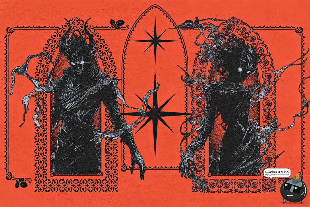 图片[10]-200+复古中世纪欧式复古繁复花纹线条边框AI矢量笔刷画笔图形素材-设计猿