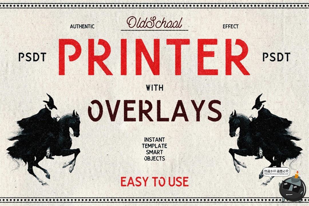 图片[1]-复古低保真牛皮纸张墨水渗出印刷打印特效叠加PSD样机模板ps素材-设计猿