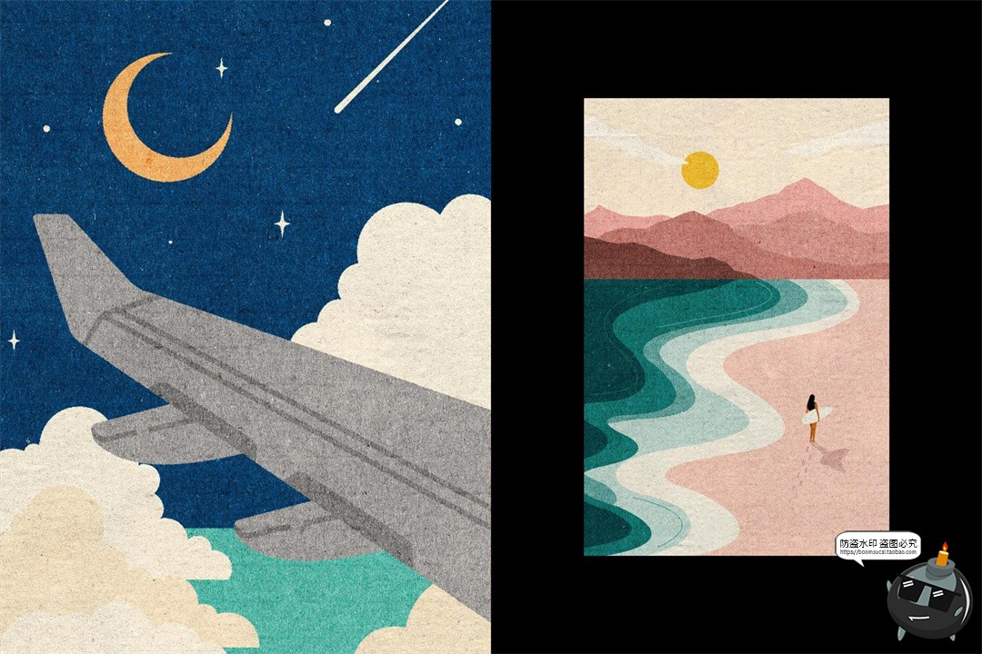 图片[4]-复古低保真牛皮纸张墨水渗出印刷打印特效叠加PSD样机模板ps素材-设计猿