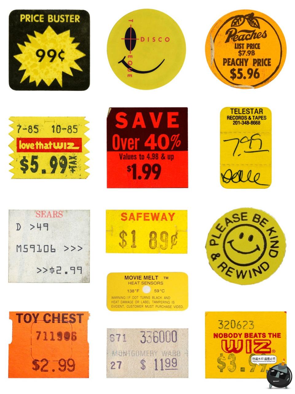 复古做旧磨损破旧价格标签艺术贴纸装饰元素标签价标PNG免扣素材-设计猿