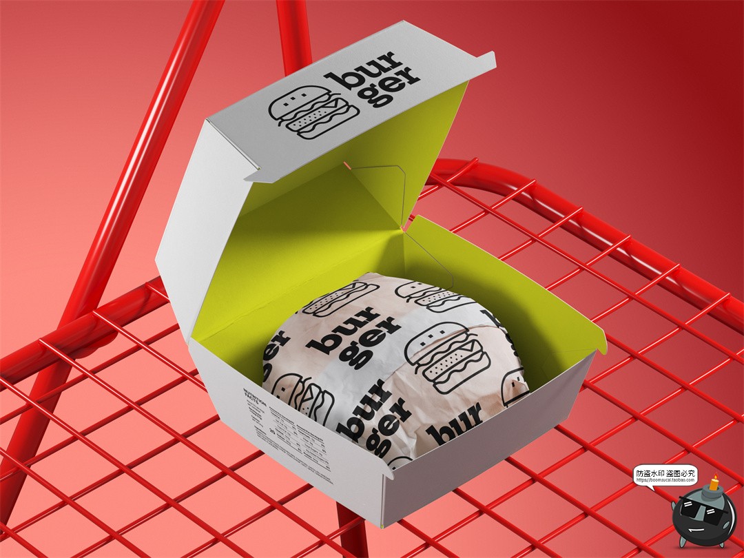 图片[3]-外卖食品包装袋打包盒纸杯纸拎袋快餐品牌包装展示效果图PSD样机-设计猿