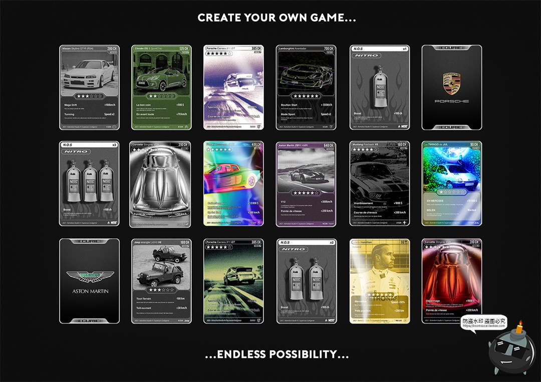 图片[2]-潮流炫酷游戏镭射卡牌卡片集换卡应援小卡包装PSD模板样机PS素材-设计猿