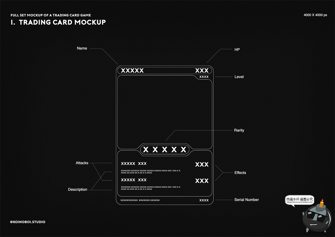 图片[9]-潮流炫酷游戏镭射卡牌卡片集换卡应援小卡包装PSD模板样机PS素材-设计猿