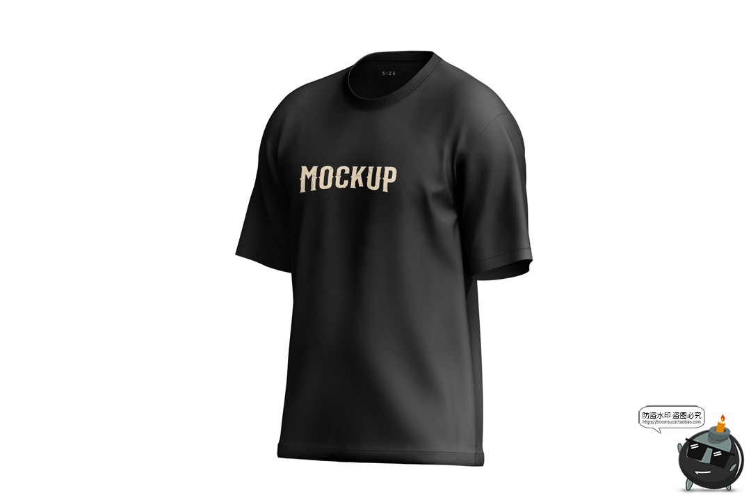 图片[8]-大码落肩3D短袖T恤上衣印花图案贴图效果展示样机PSD模板PS素材-设计猿