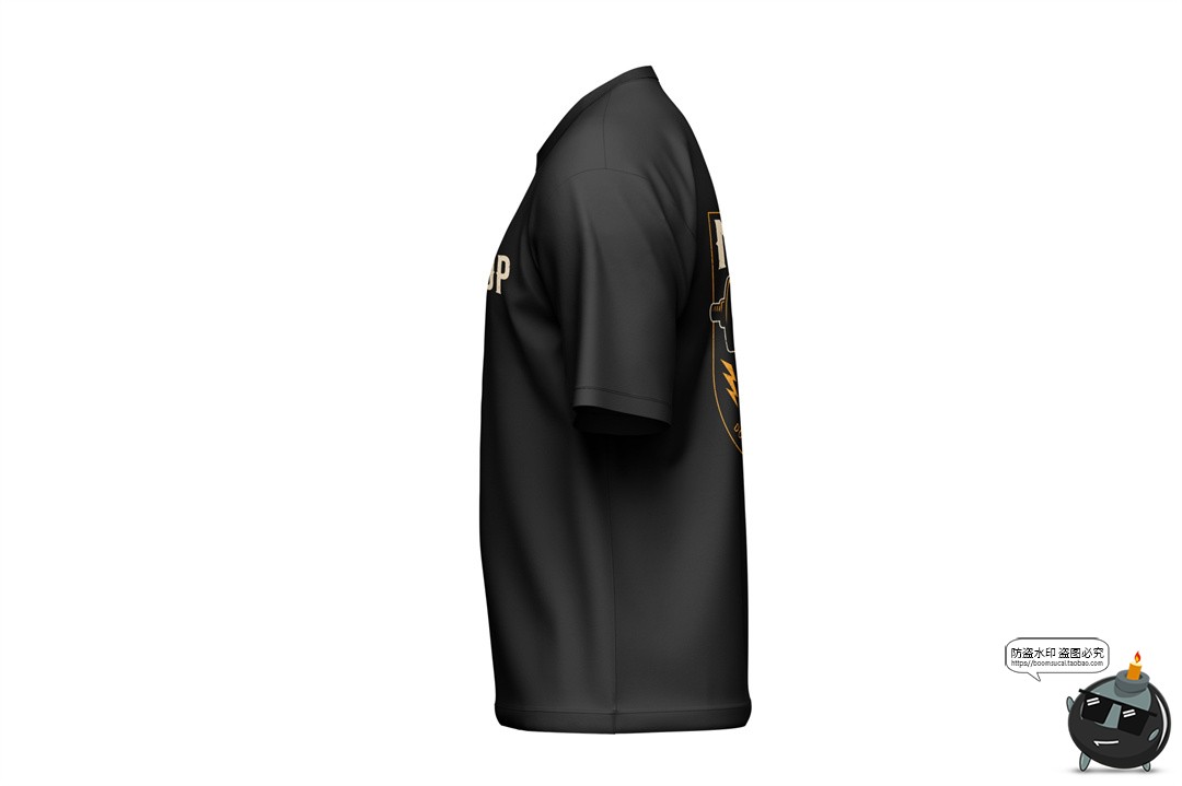 图片[9]-大码落肩3D短袖T恤上衣印花图案贴图效果展示样机PSD模板PS素材-设计猿