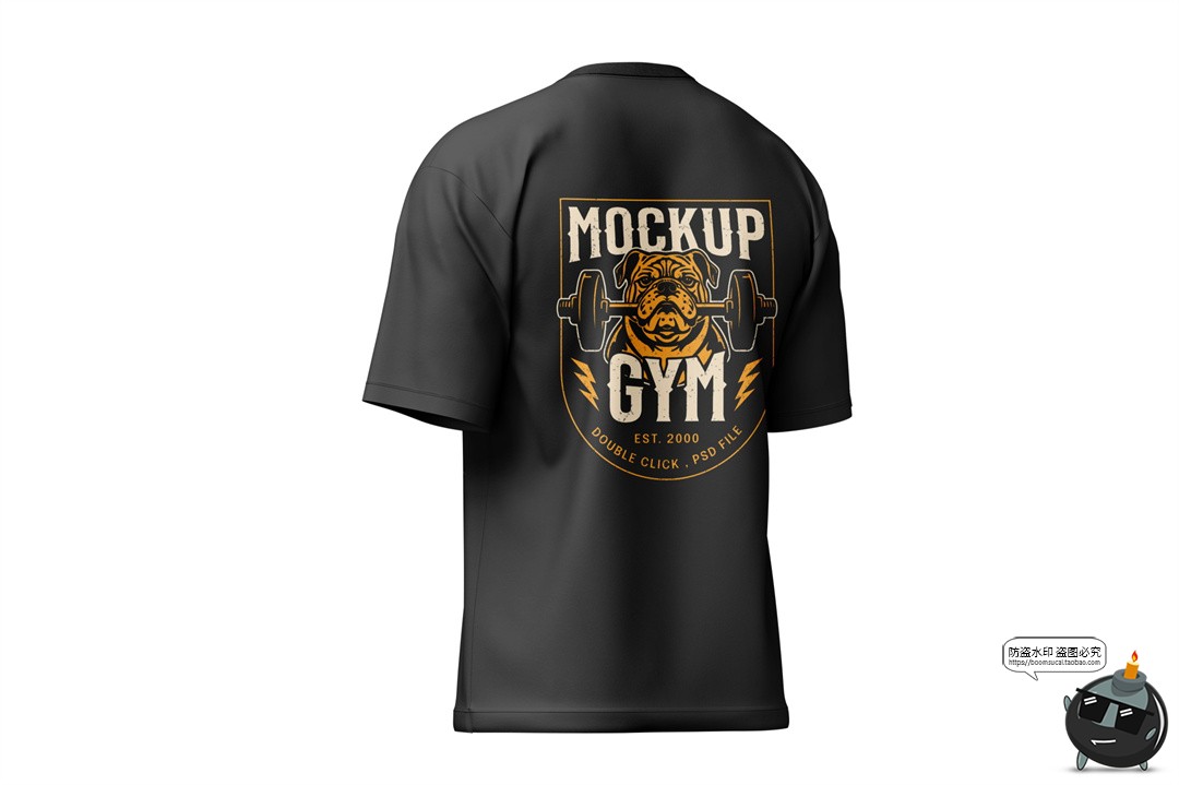 图片[10]-大码落肩3D短袖T恤上衣印花图案贴图效果展示样机PSD模板PS素材-设计猿