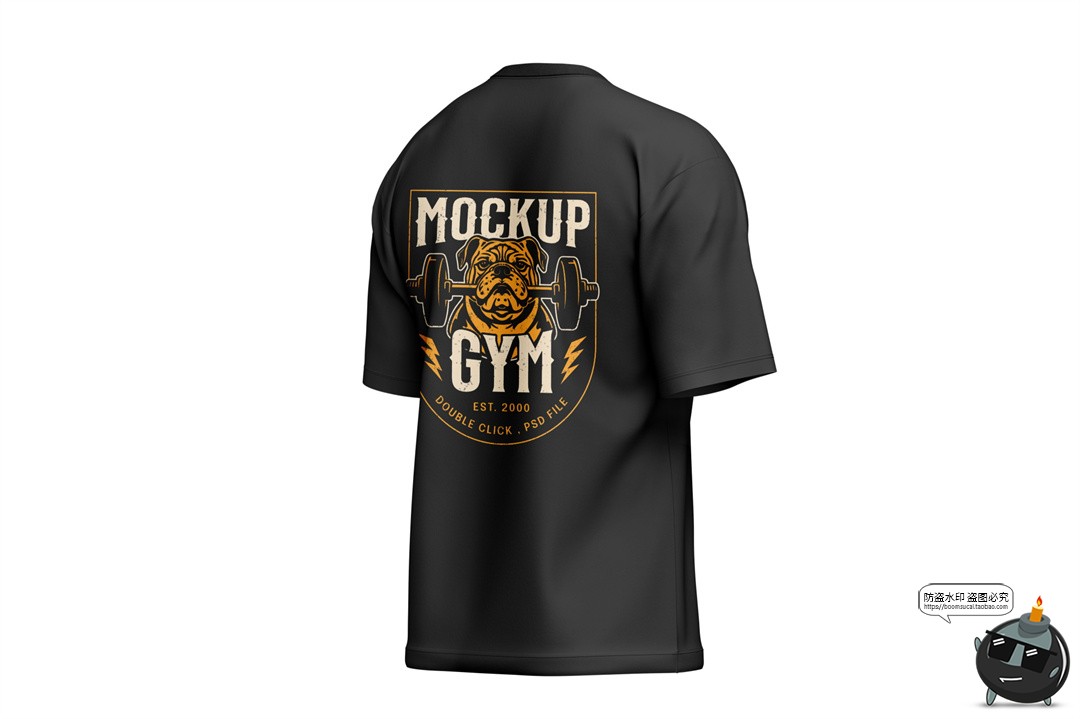 图片[12]-大码落肩3D短袖T恤上衣印花图案贴图效果展示样机PSD模板PS素材-设计猿