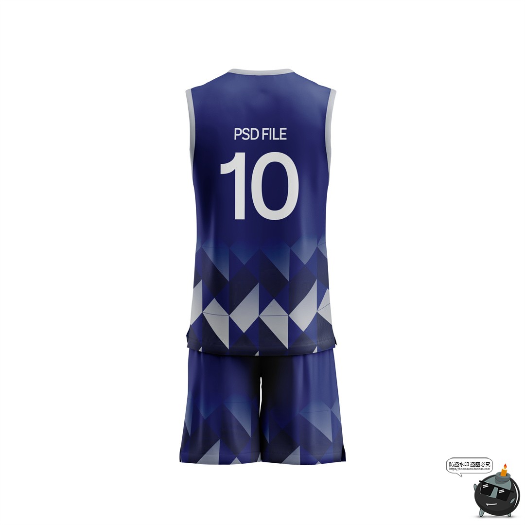 图片[10]-无袖V领3D篮球队服球服俱乐部套装运动训练服装PSD模板样机素材-设计猿