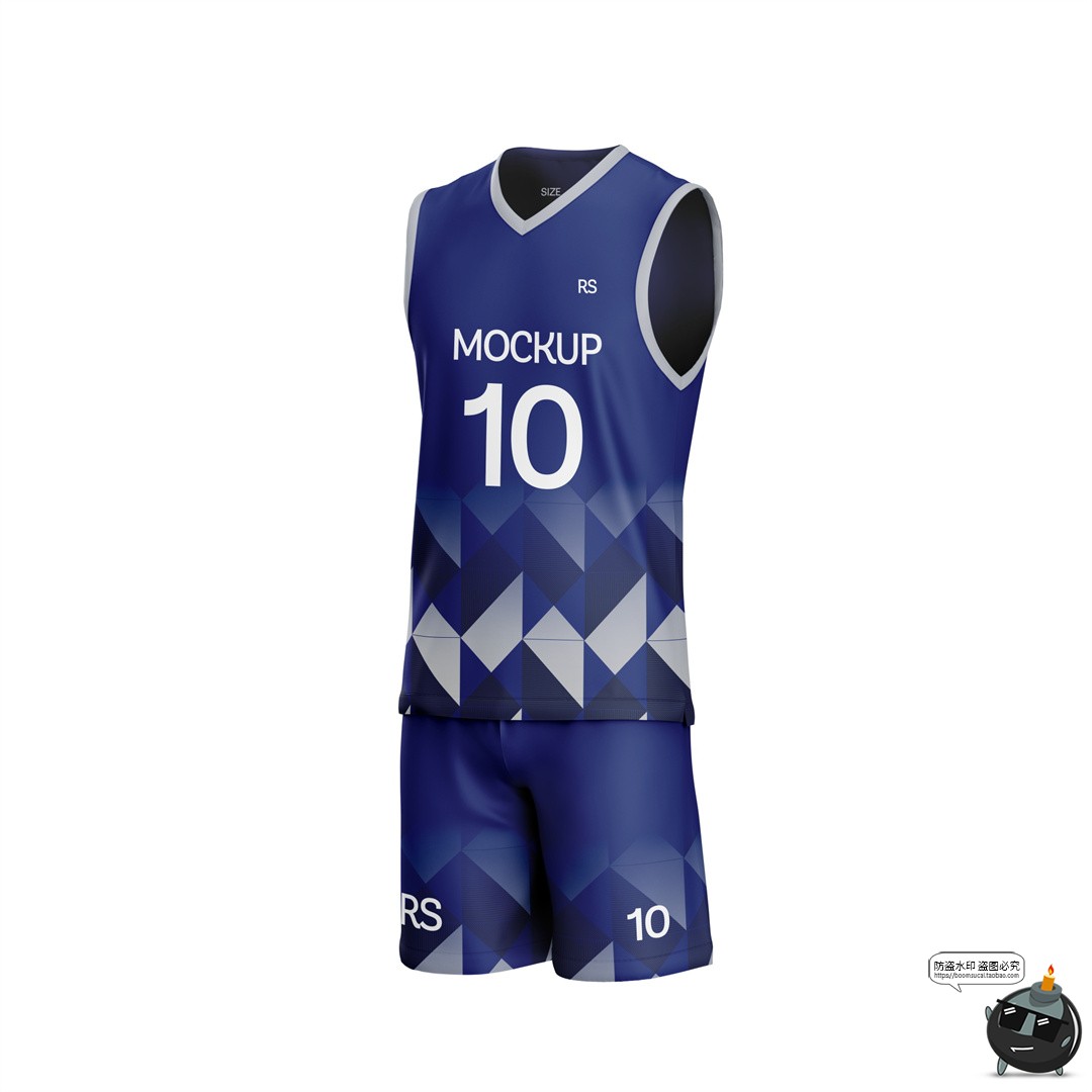图片[11]-无袖V领3D篮球队服球服俱乐部套装运动训练服装PSD模板样机素材-设计猿