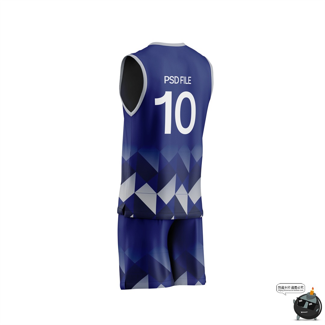 图片[14]-无袖V领3D篮球队服球服俱乐部套装运动训练服装PSD模板样机素材-设计猿