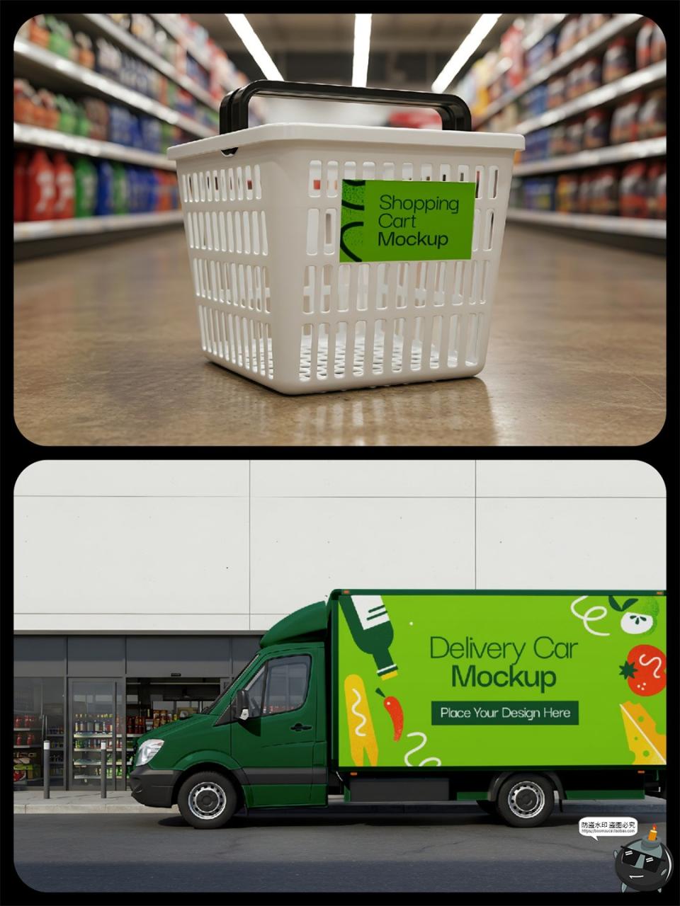 图片[3]-购物商场超市便利店生鲜品牌形象场景店铺vi贴图psd样机模板素材-设计猿