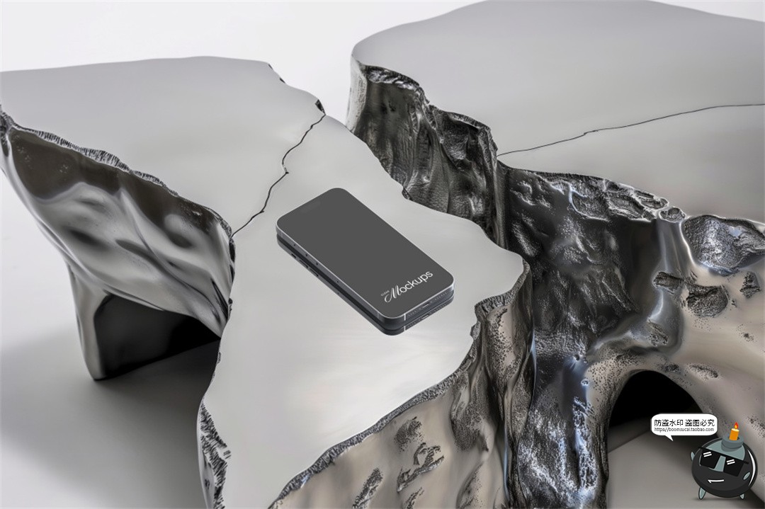 金属工业风iPhone手机iPad平板笔记本电脑屏幕演示样机PS模板素材-设计猿