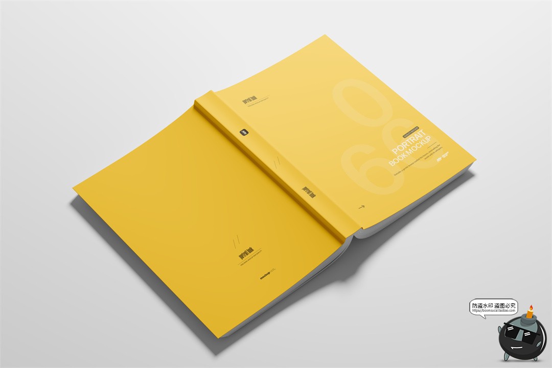 图片[4]-平装书籍书本模型封面内页展开封底效果展示贴图样机PSD模板素材-设计猿